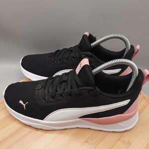 Puma Shoes Women 8 Running Black Pink Mesh Athletic Sneakers  374364-20 Flaws